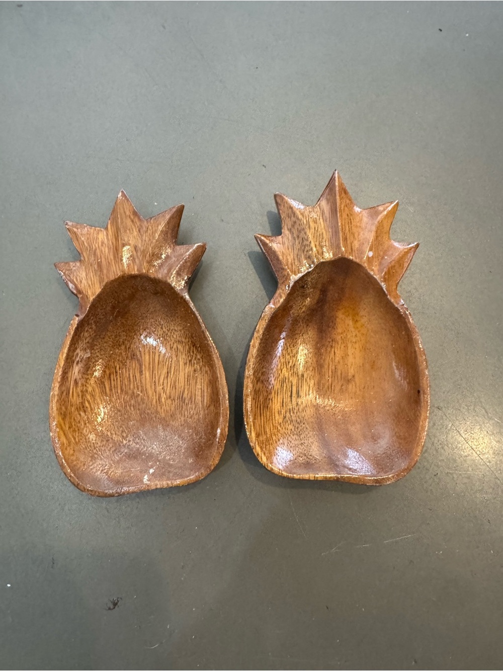 Vintage Monkey Pod Hardwood Hand Carved Bowls—small set 2